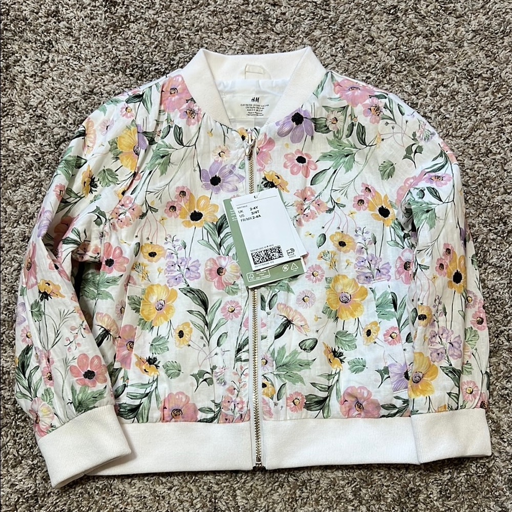 H&M Kids linen blend Floral Jacket - Multicolor